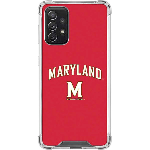 University of Maryland Collegiate Text Red Galaxy A72 5G Clear Case